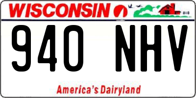 WI license plate 940NHV