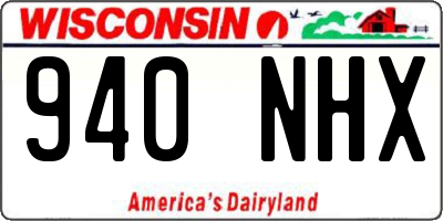 WI license plate 940NHX