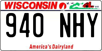 WI license plate 940NHY