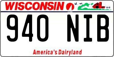 WI license plate 940NIB