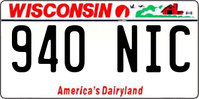 WI license plate 940NIC