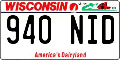 WI license plate 940NID