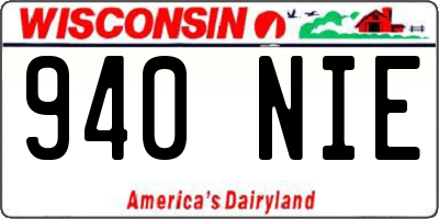 WI license plate 940NIE