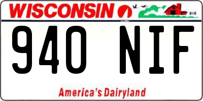 WI license plate 940NIF