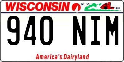 WI license plate 940NIM