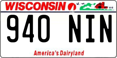 WI license plate 940NIN