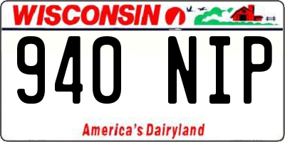 WI license plate 940NIP