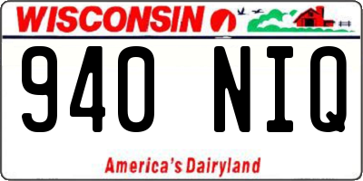 WI license plate 940NIQ