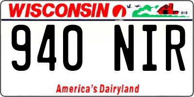 WI license plate 940NIR
