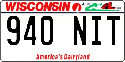 WI license plate 940NIT