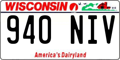 WI license plate 940NIV