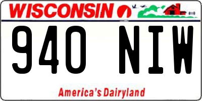 WI license plate 940NIW