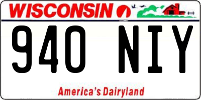 WI license plate 940NIY