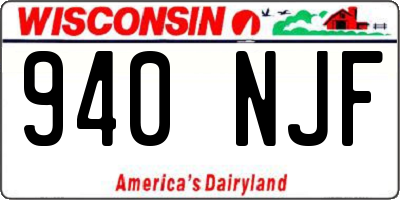 WI license plate 940NJF