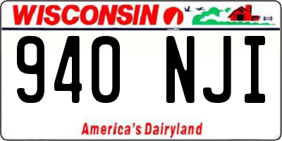 WI license plate 940NJI