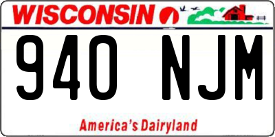 WI license plate 940NJM