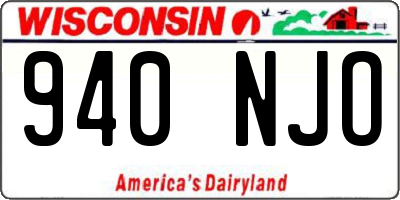 WI license plate 940NJO