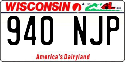 WI license plate 940NJP