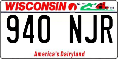 WI license plate 940NJR