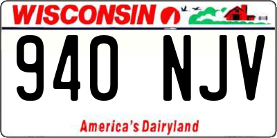 WI license plate 940NJV