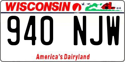 WI license plate 940NJW