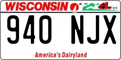 WI license plate 940NJX