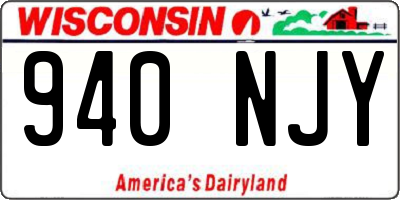 WI license plate 940NJY