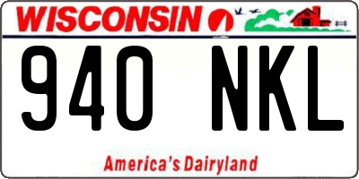WI license plate 940NKL