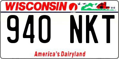 WI license plate 940NKT