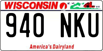 WI license plate 940NKU