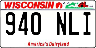 WI license plate 940NLI