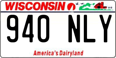 WI license plate 940NLY