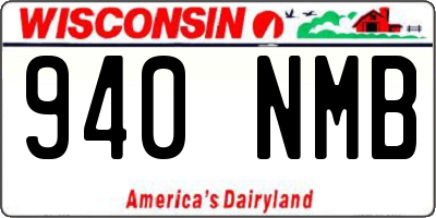 WI license plate 940NMB