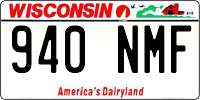 WI license plate 940NMF
