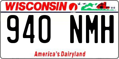 WI license plate 940NMH