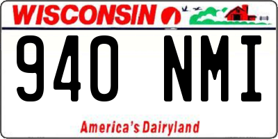 WI license plate 940NMI