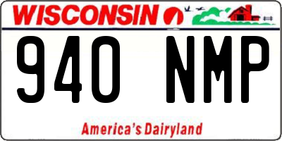 WI license plate 940NMP