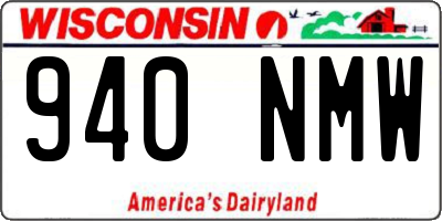 WI license plate 940NMW