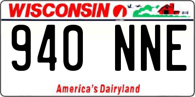 WI license plate 940NNE