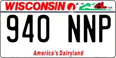WI license plate 940NNP