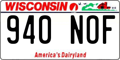 WI license plate 940NOF