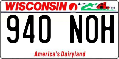 WI license plate 940NOH