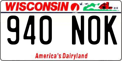 WI license plate 940NOK