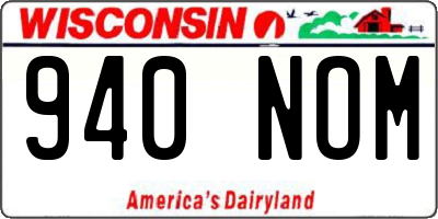 WI license plate 940NOM