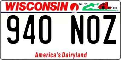 WI license plate 940NOZ