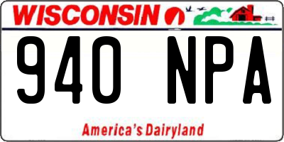 WI license plate 940NPA
