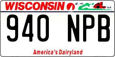 WI license plate 940NPB