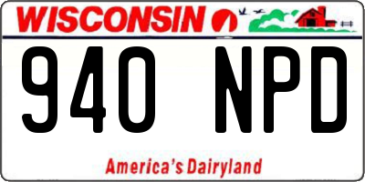 WI license plate 940NPD