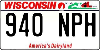 WI license plate 940NPH