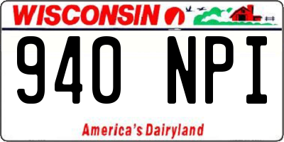 WI license plate 940NPI